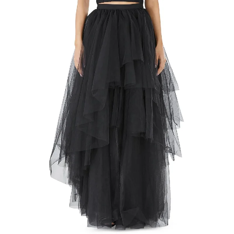 Nylon Dresses for Stretchable -BCBGMAXAZRIA Womens Full Length Tulle Maxi Skirt