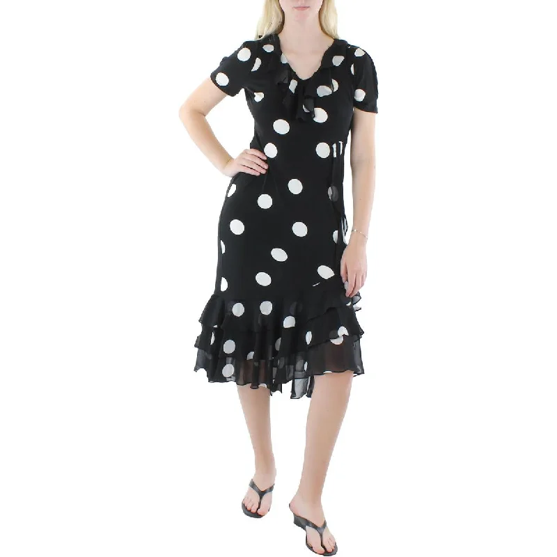 Midi Dresses for Versatile Wear -Karl Lagerfeld Paris Womens Dotted Long Maxi Dress