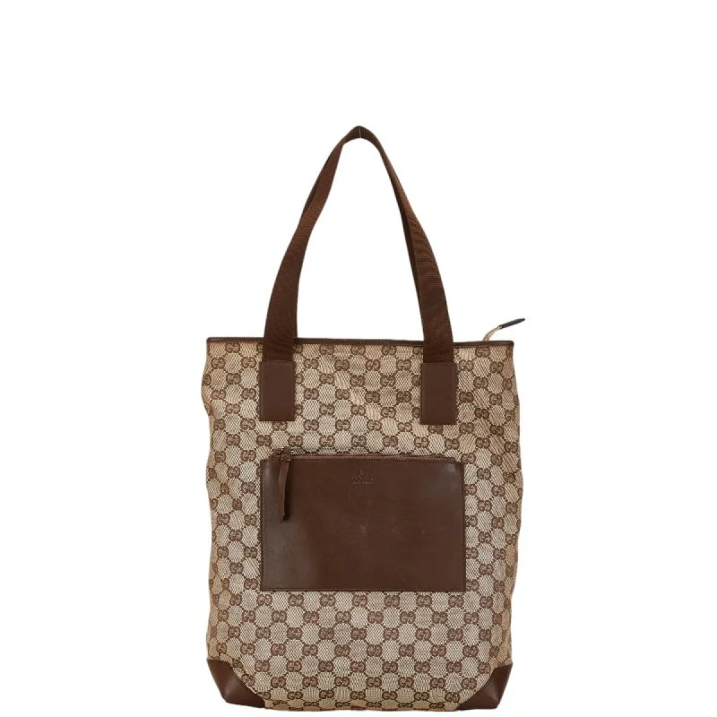 Handle bags with vintage clasps for nostalgia -Gucci  Gg Canvas Leather Tote Bag (Pre-Owned)