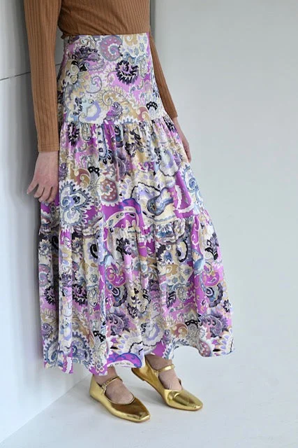 Ruffled Dresses for Girly -Daphne Paisley Skirt