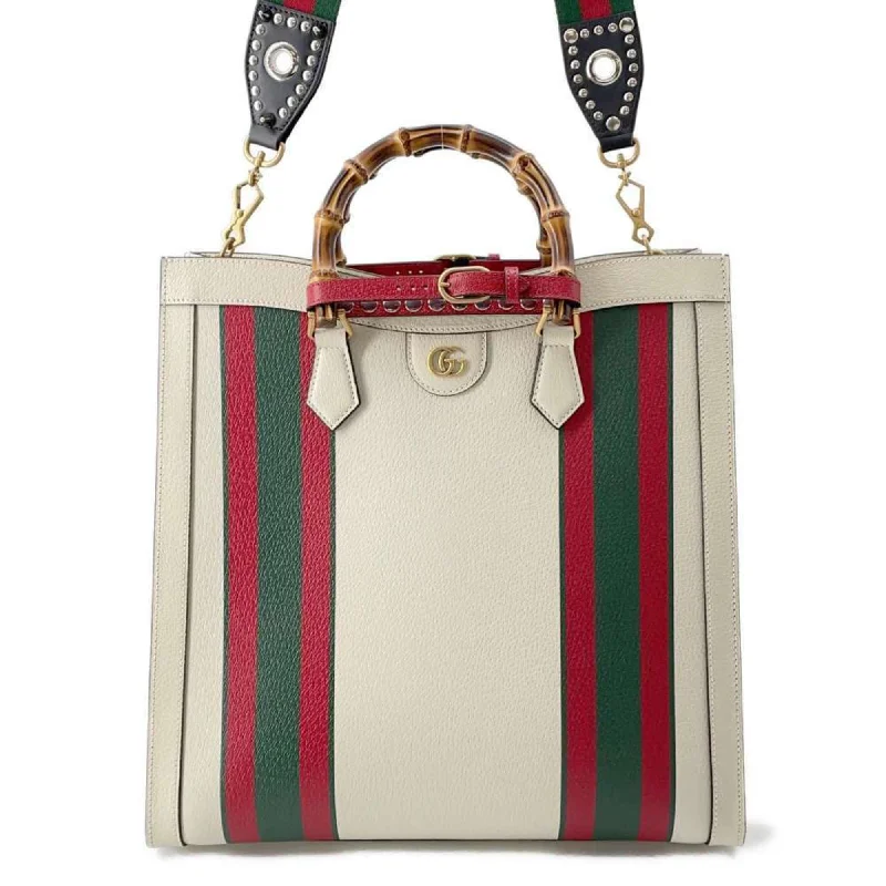 Handle bags with monogram designs for personalization -Gucci  ivory  Color Leather Shoulder Bag Tote Bag (Pre-Owned)