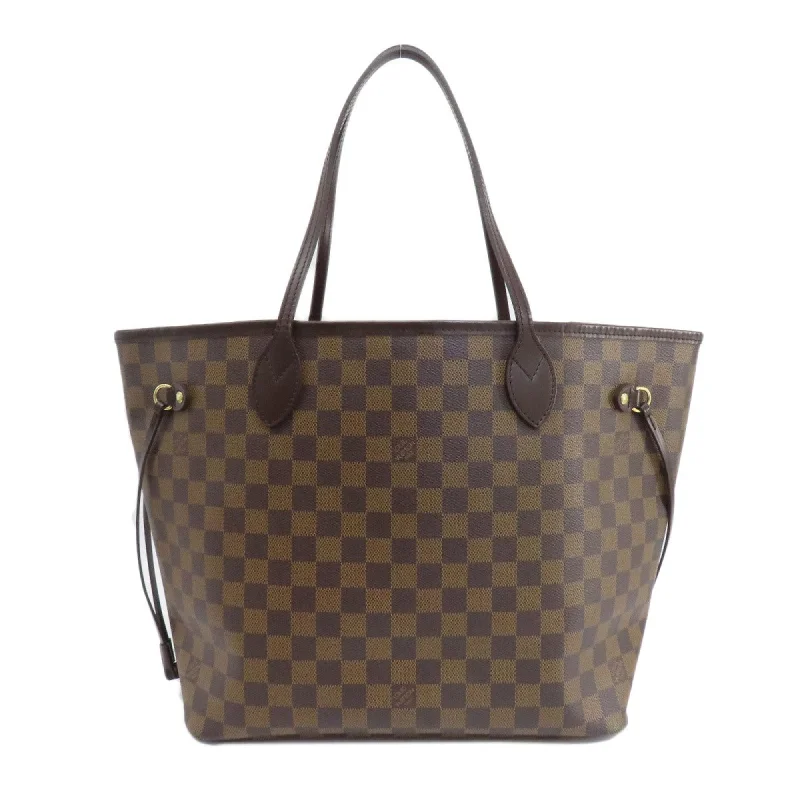 Handle bags with contrast stitching for detail -Louis Vuitton Damier Damier Canvas Ebene Damier Canvas Tote Bag (Pre-Owned)