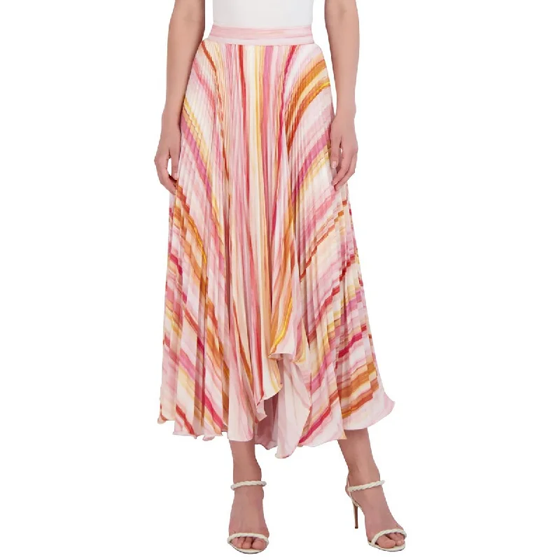 Maximalist Dresses for Bling -BCBGMAXAZRIA Womens Pleated Mid Calf Midi Skirt