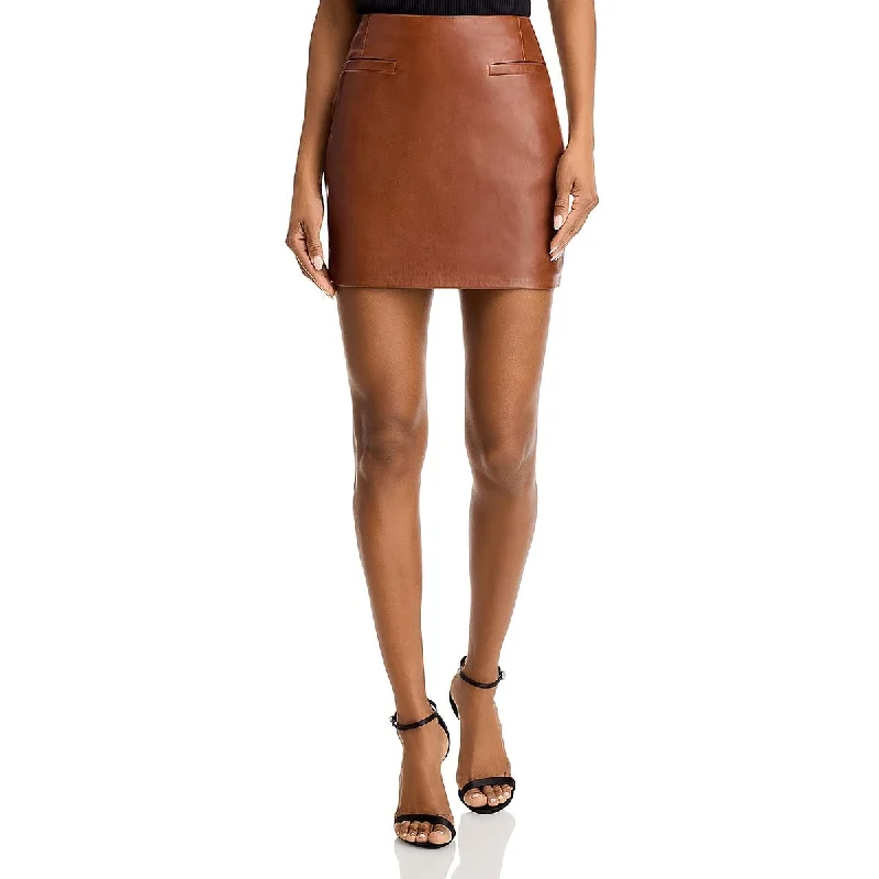 Halter Dresses for Chic Style -LAMARQUE Womens Lambskin Leather Mini Mini Skirt