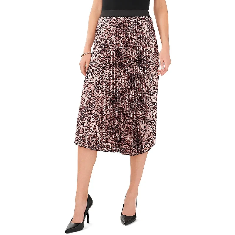 Christmas Dresses for Holiday -Vince Camuto Womens Animal Print Midi Pleated Skirt