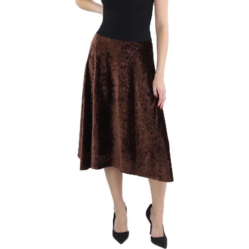 Long-sleeved Dresses for Coverage -Calvin Klein Womens Petites Velvet Long Maxi Skirt