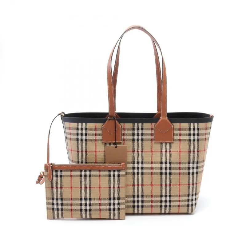 Handle bags with soft fabric for comfort -Burberry    Canvas Leather Tote Bag