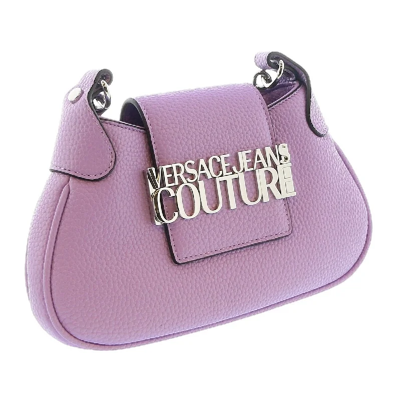 Handle bags with colorful handles for flair -Versace Jeans Couture Lilac Half Moon Signature Closure Hobo Bag for womens