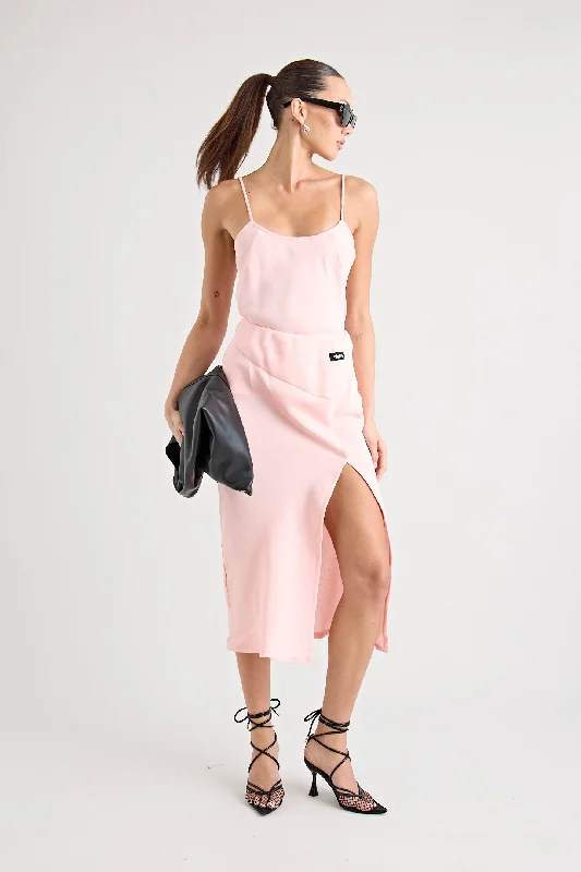 Studded Dresses for Statement -GIANNI MIDI SKIRT | PINK