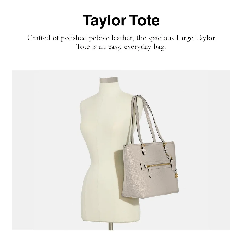 Handle bags with monogram designs for personalization -Coach Polished Pebble Leather Taylor Tote