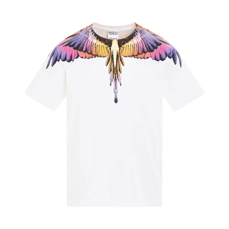 Fashionable canvas backpack for trendy college students -Icon Wings Regular T-Shirt in White/Pink