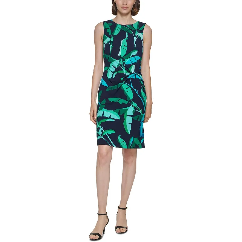 High-waisted Dresses for Flatter -Tommy Hilfiger Womens Printed Mini Sheath Dress