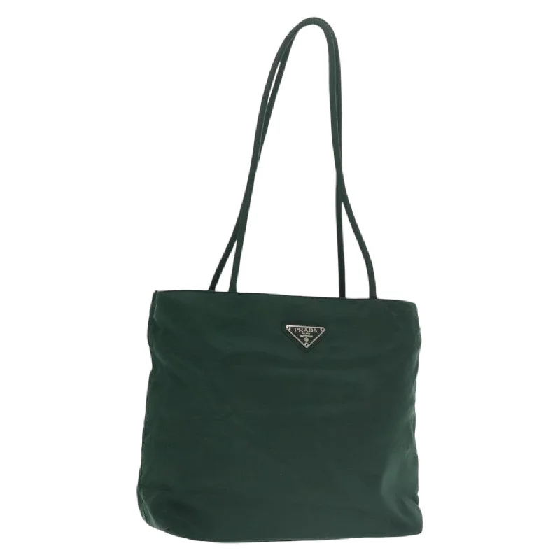 Handle bags with holiday themes for festivities -Prada Triangle Logo  Synthetic Tote Bag (Pre-Owned)