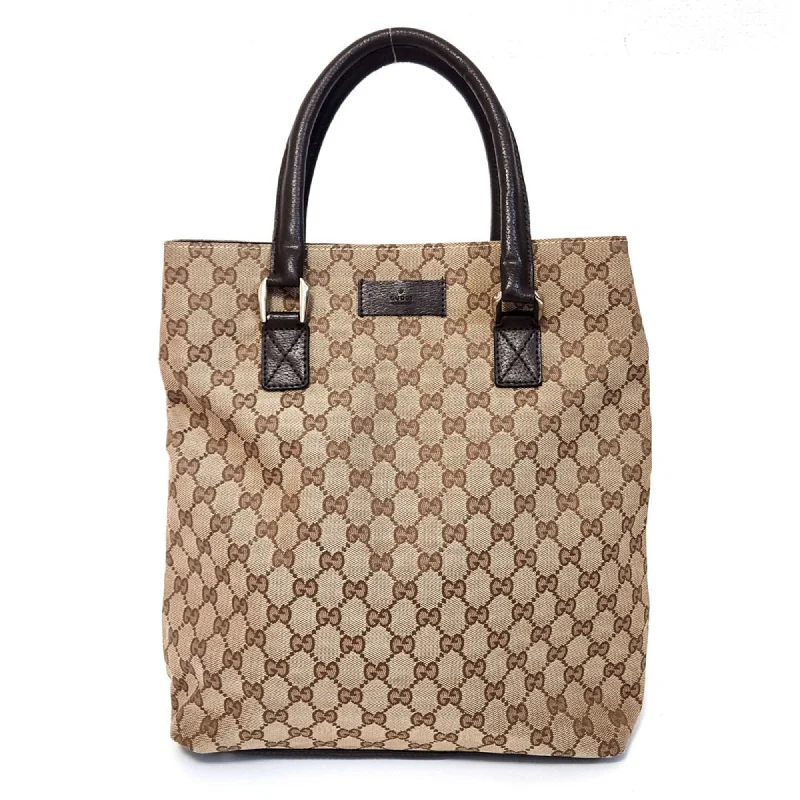 Handle bags with playful patterns for fun -Gucci   Canvas Leather Handbag Tote Bag (Pre-Owned)