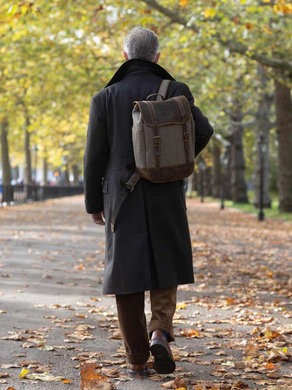 Casual denim backpack for everyday casual outings -Grey Fox x Tusting Backpack