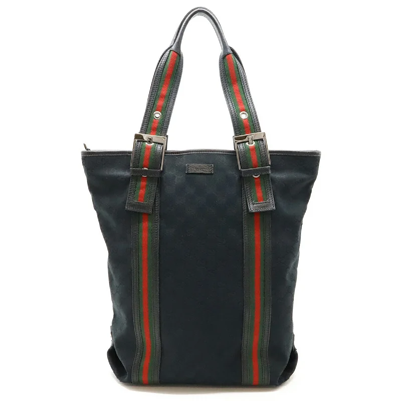 Handle bags with rugged canvas for outdoors -Gucci    Color Gg Canvas Leather Shoulder Bag Tote Bag (Pre-Owned)