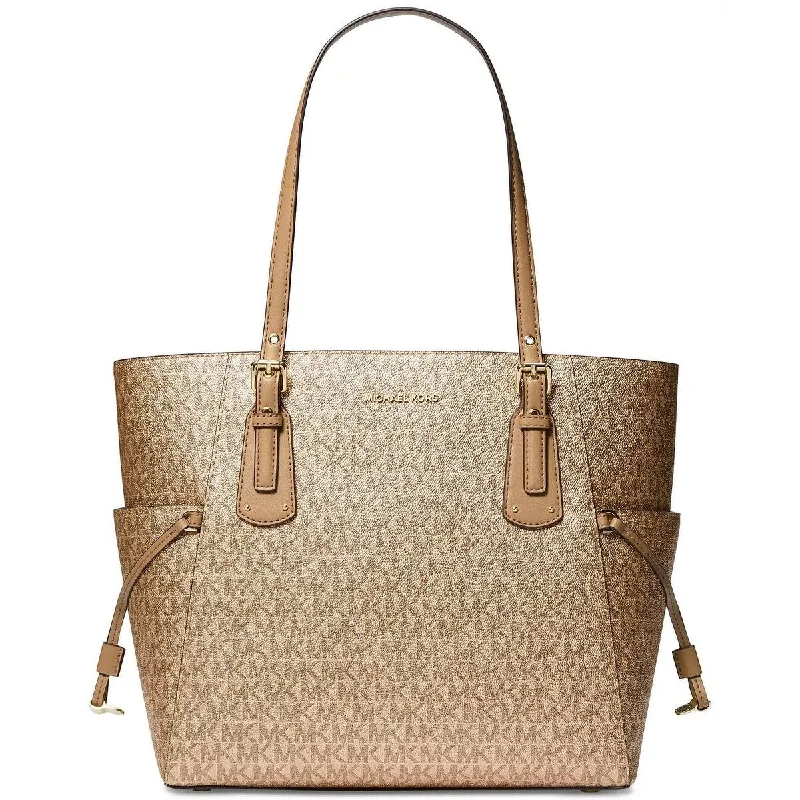 Handle bags with floral prints for spring -Michael Kors Voyager EastWest Signature Tote Camel