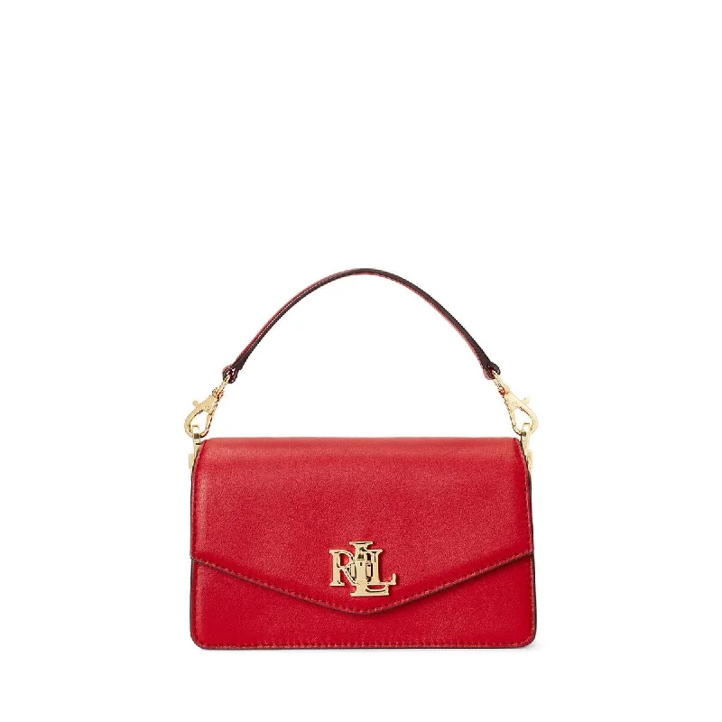 Handle bags with bold stripes for trendiness -Lauren Ralph Lauren Womens Leather Small Tayler Crossbody Bag Martin Red