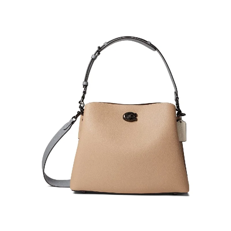 Handle bags with sleek silhouettes for fashion -Coach ColorBlock Leather Willow Shoulder Bag