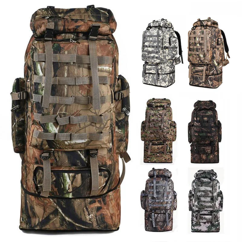 Foldable travel backpack for easy packing convenience -100L Extra Large Military Molle Tactical Army Backpack Rucksack