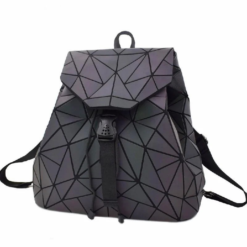 Modern backpack with RFID-blocking card protection -Women's Color Changing Holographic Opalescent Backpack