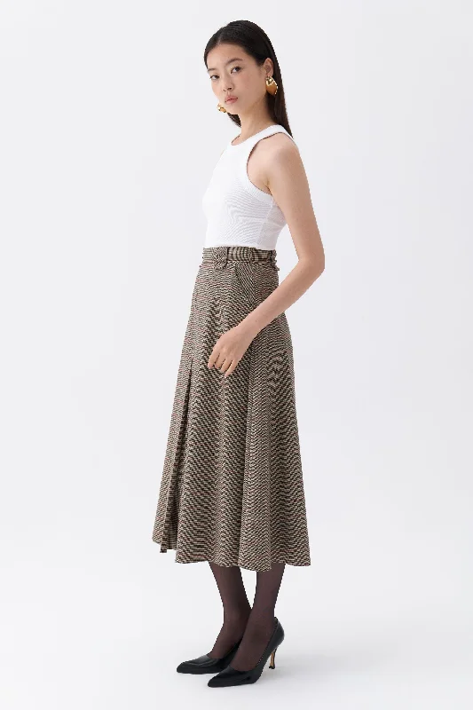 Flared Dresses for Retro -Printed Midi Skirt