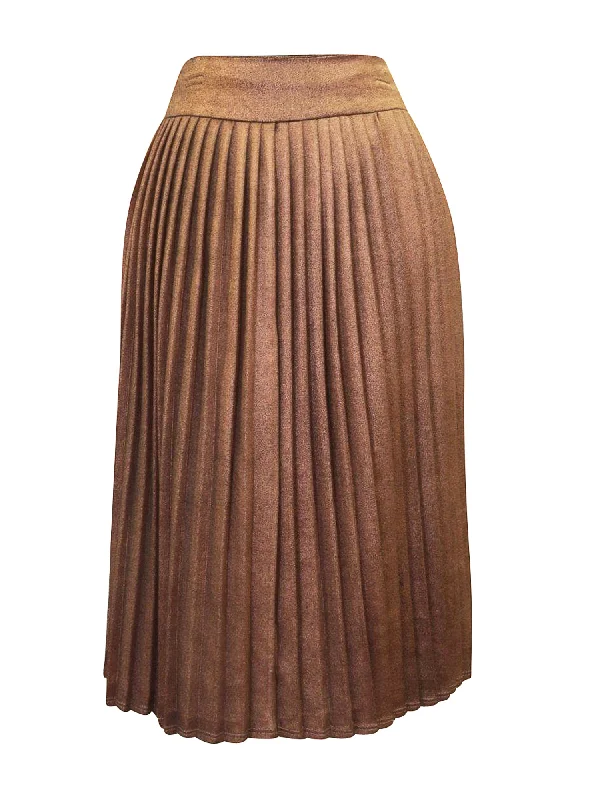 Green Dresses for Nature -Jamie Bronze Pleated Skirt