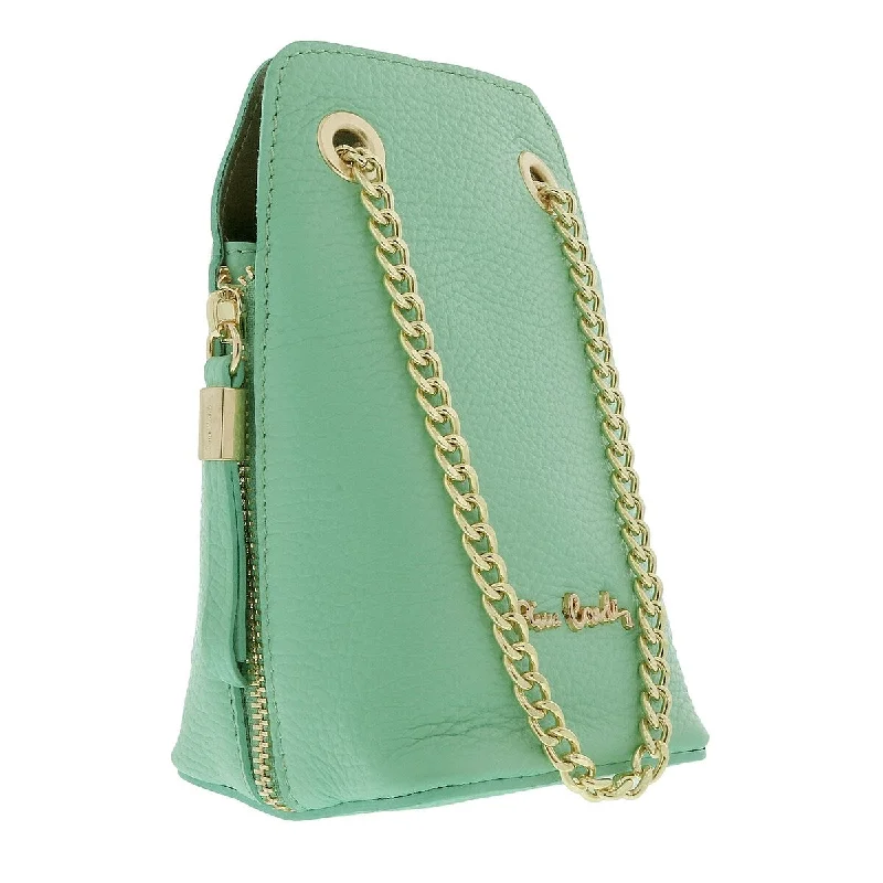 Handle bags with colorful handles for flair -Pierre Cardin Tiffany Leather Curved Structured Chain Crossbody Bag for womens