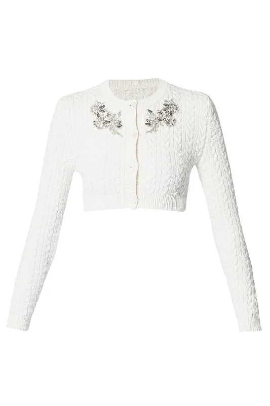 Beaded cardigan for a glamorous effect -Cropped Embroidered Cardigan