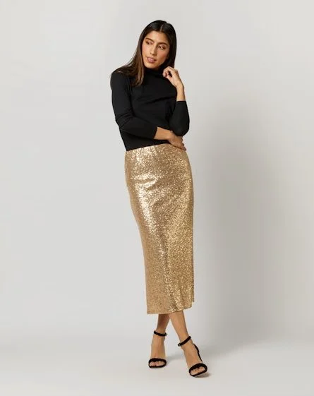 Office Dresses for Business -Ruby Skirt Platino Sequin