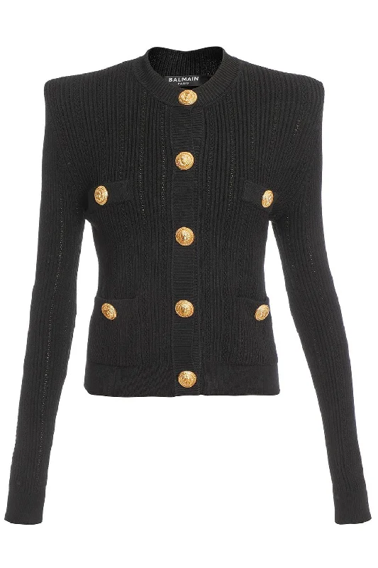 Cropped - cardigan for a trendy outfit -Cropped Button Cardigan