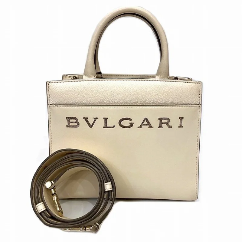 Handle bags with monogram designs for personalization -Bvlgari  Leather Shoulder Bag Tote Bag (Pre-Owned)