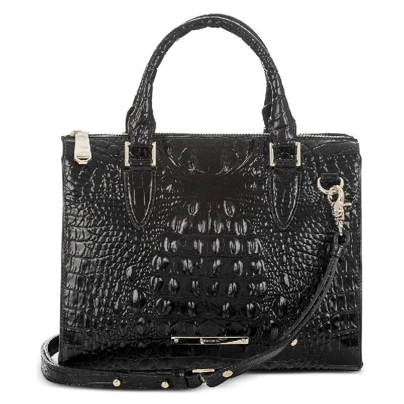 Handle bags with bold checks for trend -BRAHMIN Melbourne Anywhere Satchel Black