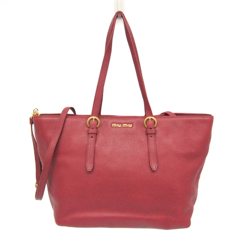 Handle bags with sleek hardware for sophistication -Miu Miu  Leather Shoulder Bag Tote Bag (Pre-Owned)