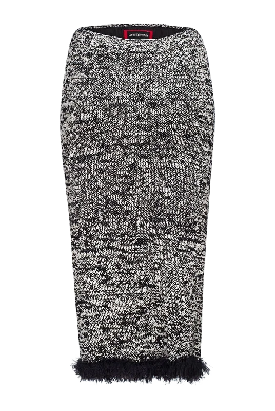 Sleeveless Dresses for Coolness -Grey Knit Skirt Dress with Feather Hem