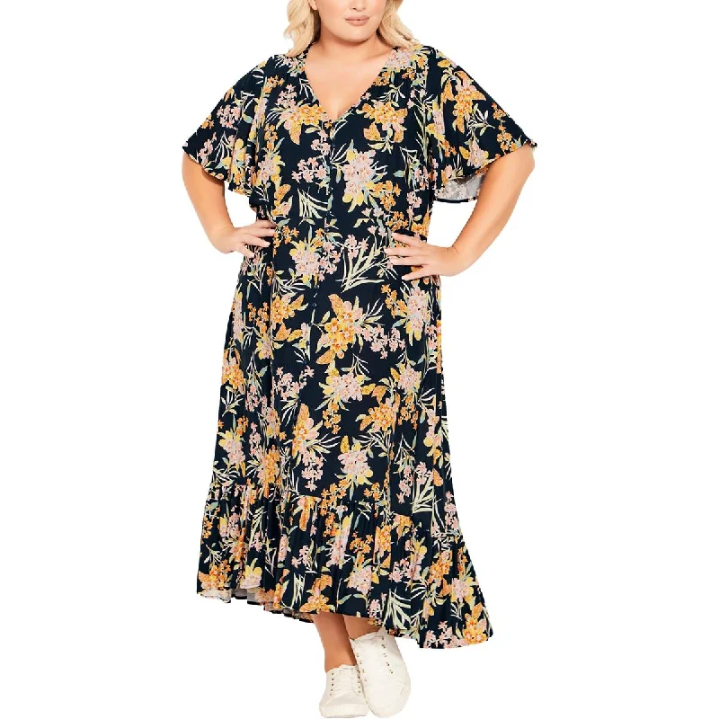 Mother's Day Dresses for Gift -Avenue Womens Plus Sasha Floral Long Maxi Dress