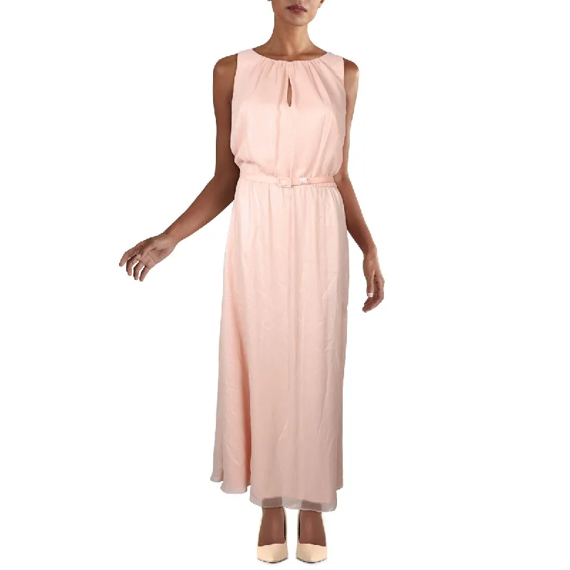 Brown Dresses for Earthy -Lauren Ralph Lauren Womens Chiffon Sleeveless Cocktail and Party Dress