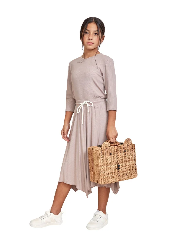 Khaki Dresses for Casual -Cabana Plantim Skirt