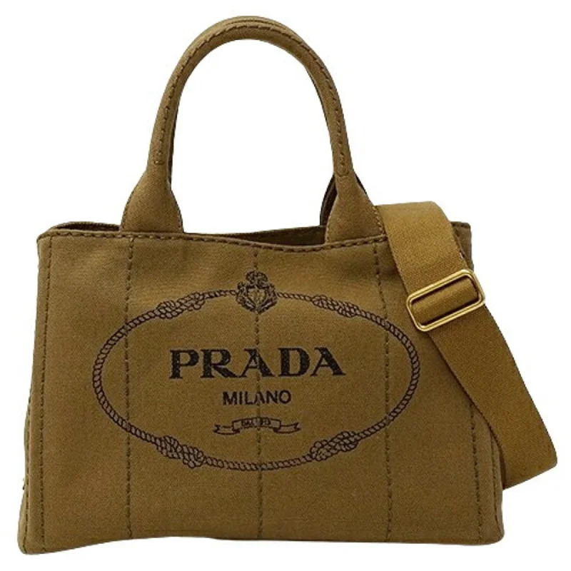 Waterproof handle bags ideal for rainy weather -Prada Canapa  Canvas Handbag Shoulder Bag Tote Bag (Pre-Owned)