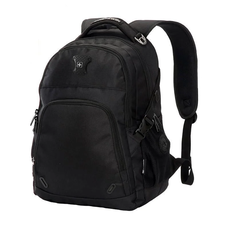 Reinforced bottom backpack for heavy load durability -Classic Swiss Design Medium Travel Backpack with Laptop Compartment