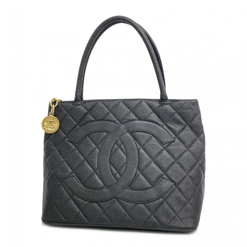 Handle bags with sturdy canvas for longevity -Chanel  Caviar Leather Tote Bag (Pre-Owned)