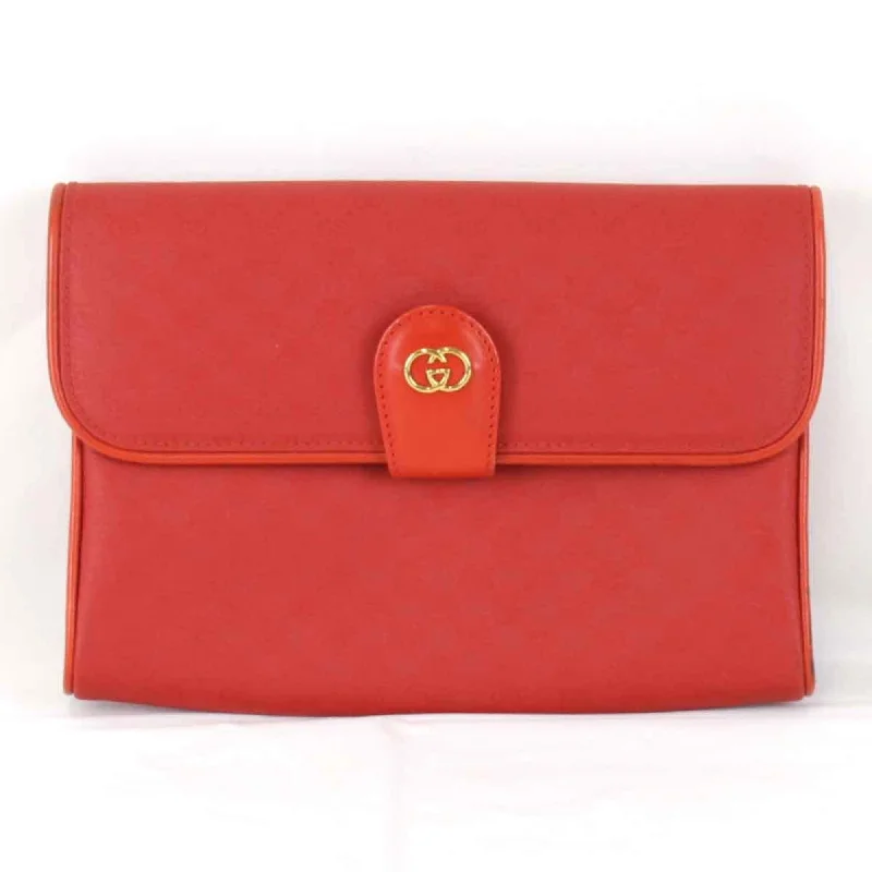 Handle bags with floral embroidery for detail -Gucci  Pvc Leather Clutch Bag (Pre-Owned)