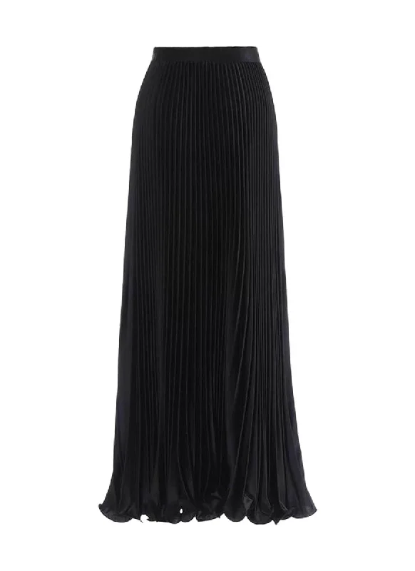 Birthday Dresses for Celebration -1250003 Satin Drape Pleated Long Skirt