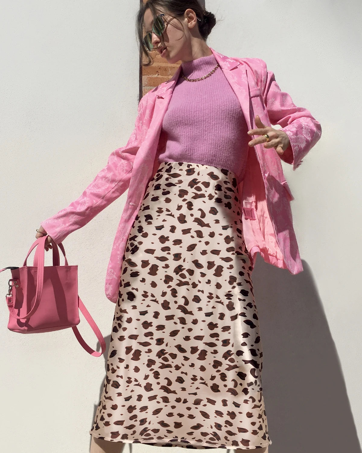 Formal Dresses for Occasions -Leopard Print 100% Silk Midi Skirts