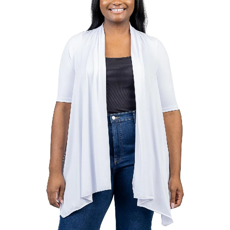 Linen cardigan for summer beach days -24seven Comfort Apparel Womens Plus Lightweight Open Front Cardigan