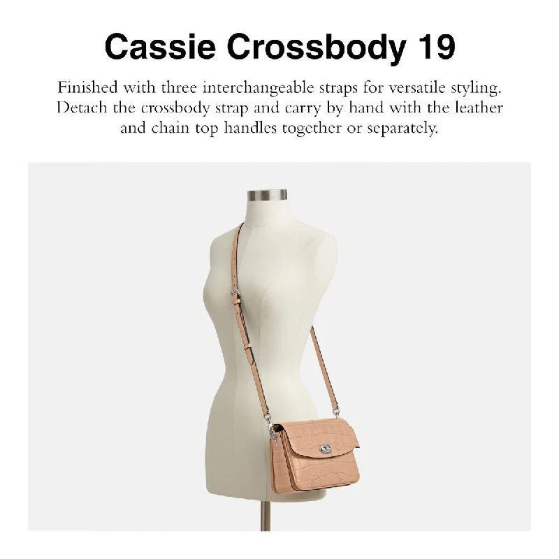 Handle bags with durable hemp for sustainability -Coach Embossed Croc Cassie Crossbody Bag Buff