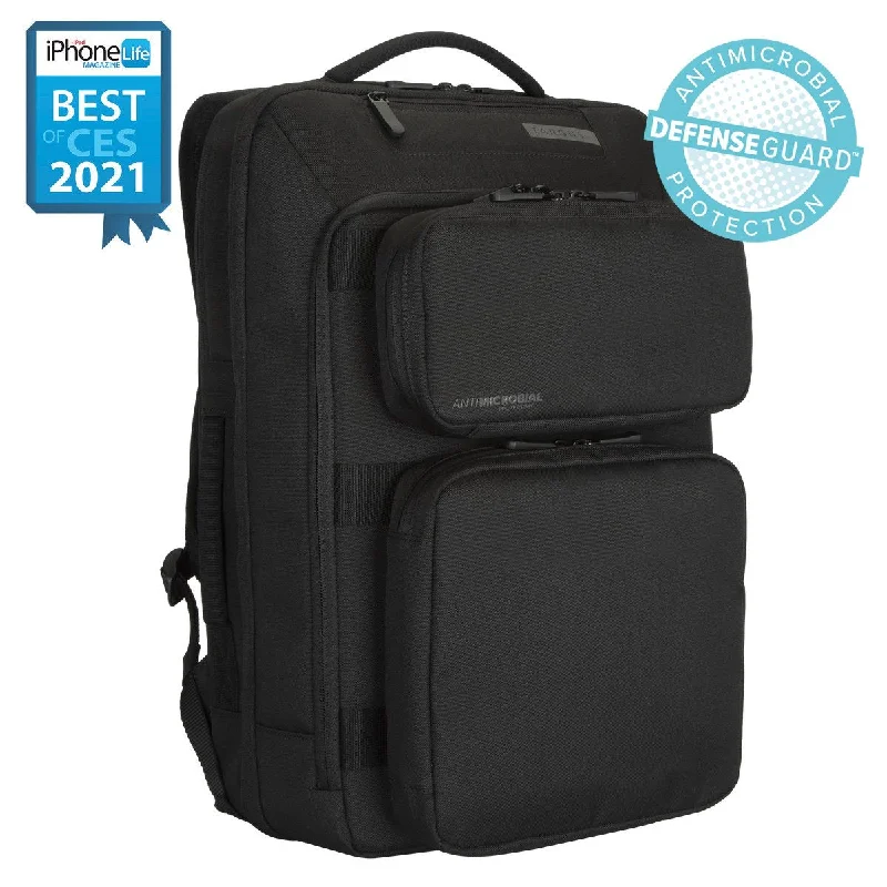 Casual denim backpack for everyday casual outings -15-17.3” Antimicrobial 2Office Backpack (Black)