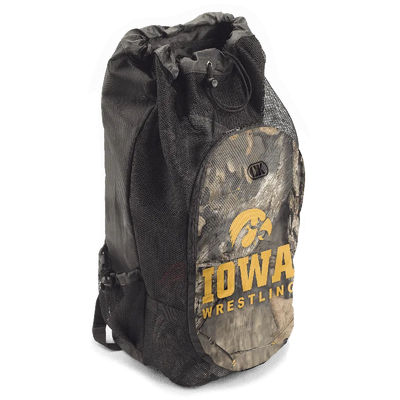 Hydration-compatible backpack for marathon running events -Iowa Mossy Oak Backpack