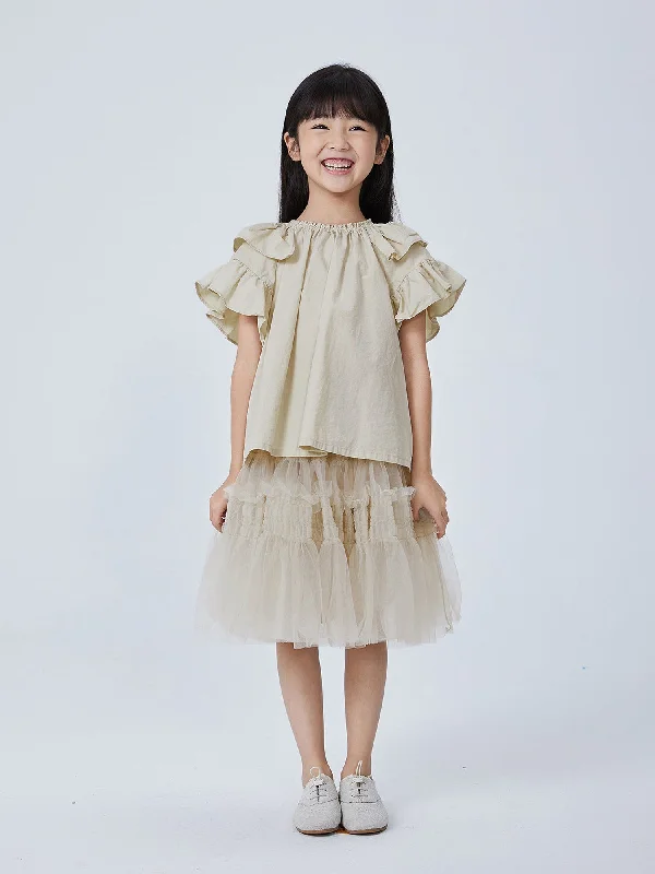 African Dresses with Culture -JNBY Girl's Fluffy Tulle Skirt