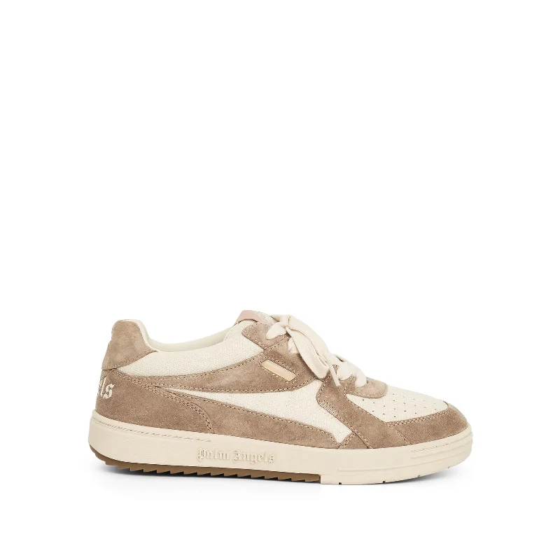 Budget-friendly backpack for thrifty adventure seekers -Palm University Suede Low-top Sneaker in White/Camel